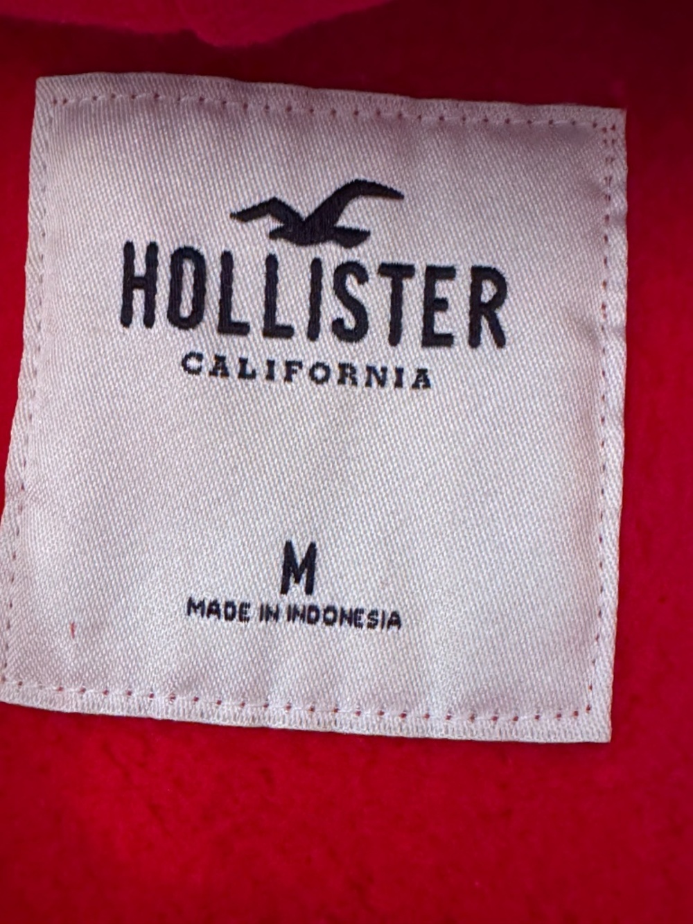 Hollister California Red Pullover Hoodie Southern California Graphic Sz M - Picture 4 of 5